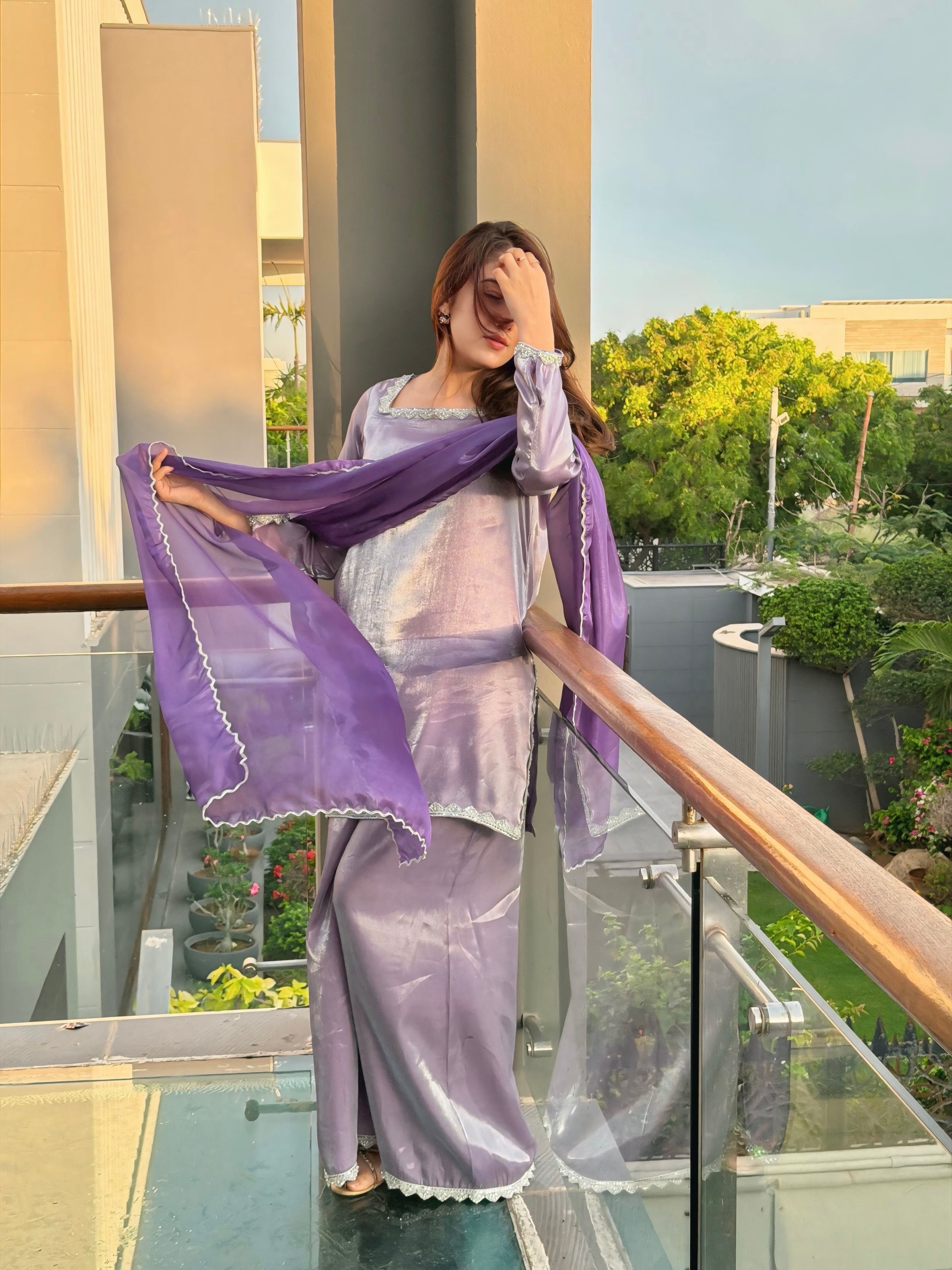 Lilac Sharara Set